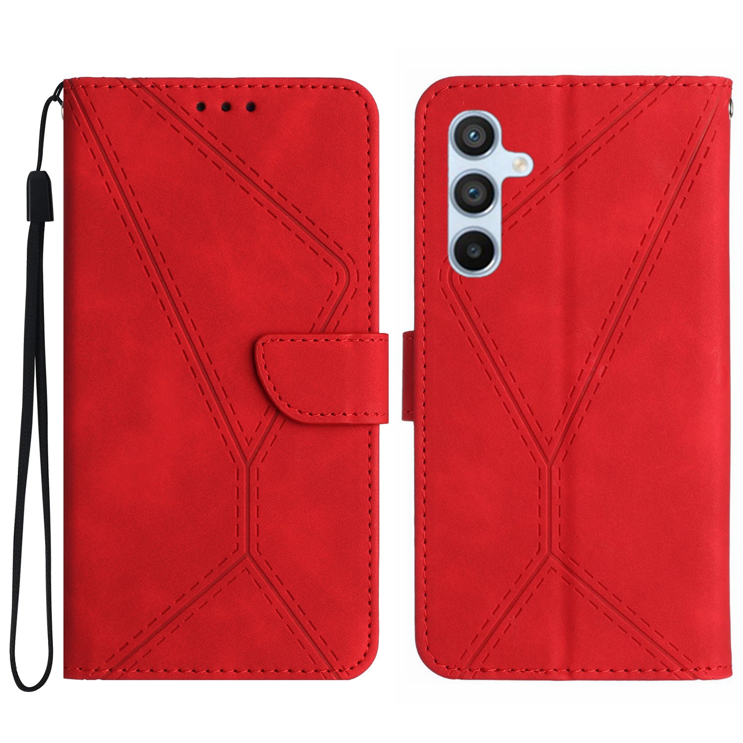 HT05 For Samsung Galaxy F34 5G M34 5G PU Leather Phone Case Imprinted Line Wallet Stand Cover HT05 For Samsung Galaxy F34 5G M34 5G PU Leather Phone Case Imprinted Line Wallet Stand Cover